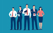 © bizvector - Successful team of five people. Business vector illustration.