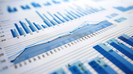 Detailed financial charts showing profit and loss statistics for a company's quarterly performance.