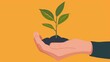 © Melon - Investment, hands holding growing plant, flat design illustration