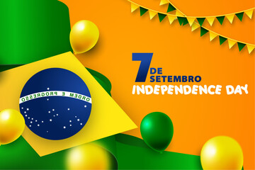 Wall Mural - Brazil Independence Day Vector Template Design Illustration