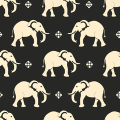 Wall Mural - Elegant Elephant Pattern