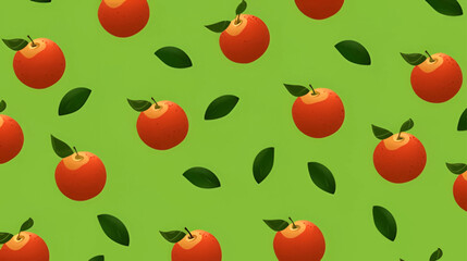 Wall Mural - Orange Fruit Seamless Pattern