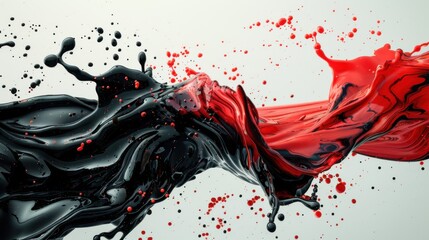 Wall Mural - 3D red and black liquid