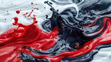 Wall Mural - 3D red and black liquid