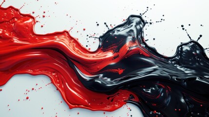 Sticker - 3D red and black liquid