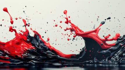 Wall Mural - 3D red and black liquid