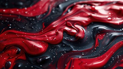 Wall Mural - 3D red and black liquid