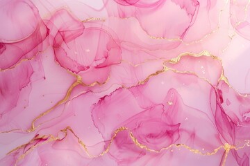 Wall Mural - A pink and gold background with a gold line