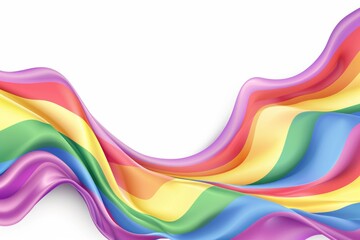 Wall Mural - A rainbow flag with a purple stripe. The flag is long and colorful. The colors are bright and vibrant