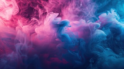 Wall Mural - Abstract Smoke Swirls in Pink and Blue