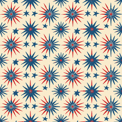 Wall Mural - Red and Blue Starburst Pattern