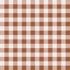 Wall Mural - Brown  gingham seamless pattern. Vector background