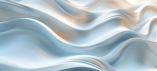 Wall Mural - Abstract White and Blue Wavy Background