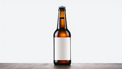 Wall Mural - steinie beer bottle mockup with blank label