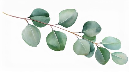 Wall Mural - beautiful watercolour eucalyptus branch delicate illustrated nature artwork