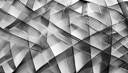 Wall Mural - black and white pattern generative ai content