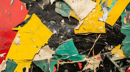 abstract background in trendy collage style, collage of pieces of old newspapers in yellow, black, g
