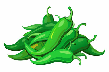 Canvas Print - Vector illustration of green chili