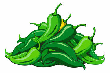 Wall Mural - Vector illustration of green chili