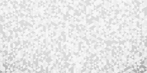 Vector geometric seamless technology gray and white diamond triangle background. Abstract digital grid light pattern white Polygon Mosaic triangle business and corporate background.