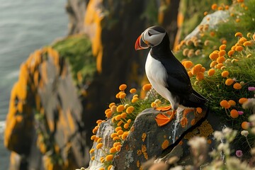 Wall Mural - atlantic puffin or common puffin or common puffin