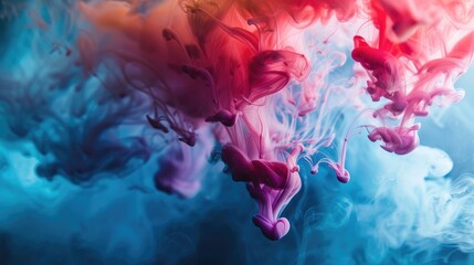 Canvas Print - Vibrant ink swirling in water