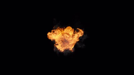 Fireball, seamlessly looping, multiple loops and also a single loop for short shots, alpha channel for transparent background, 4k 25p