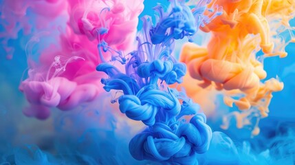 Canvas Print - Vibrant ink swirling in water