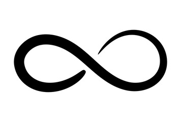 Wall Mural - hand drawn infinity symbol. black infinity icon. eternity, infinite, limitless and forever signs.