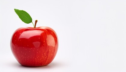 Wall Mural - red apple with green leaf logo