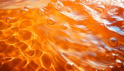 orange water with ripples on the surface defocus blurred transparent blue colored clear calm water s