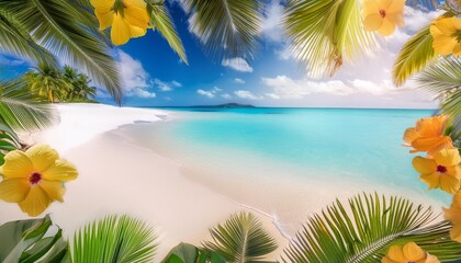 Canvas Print - transform your designs into a tropical paradise with our vibrant summer background