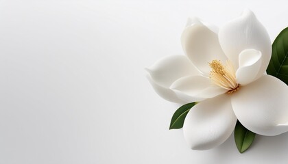 Wall Mural - 3d render of a white blossoming flower on a light background