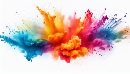 Wall Mural - colorful splashes of watercolor paint on a white background abstract artistic vibrant creative dye artistic