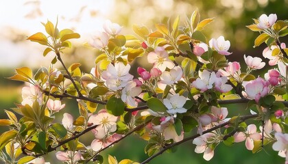 Wall Mural - prarifire crabapple tree blooming in spring