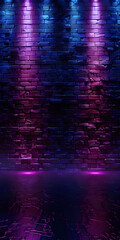 Wall Mural - Blue and purple abstract brick wall