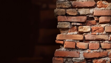 Canvas Print - old brick wall brickwork from an old brick in a rustic style the structure and pattern of the destroyed stone wall copy space