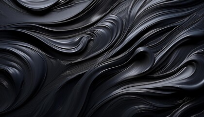 Poster - abstract background black oil paint abstract waves