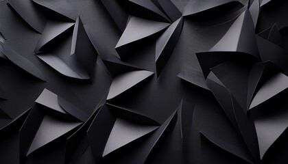 Wall Mural - abstract pattern made black paper dark background