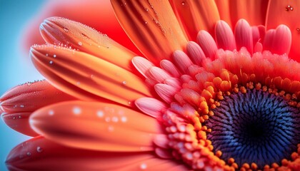 Wall Mural - gerbera flower close up macro photography card gerbera flower natural romantic conceptual floral macro background