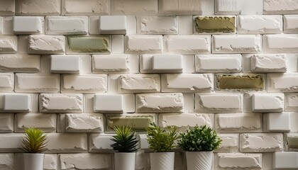 Canvas Print - vintage white brick tile wall pattern and background seamless