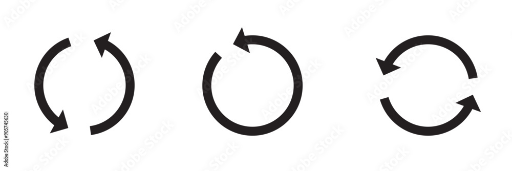 circle arrow icon isolated on white background. Circle arrows icon set ...
