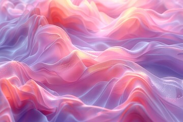 Wall Mural - Abstract Pink and Purple Fabric Waves