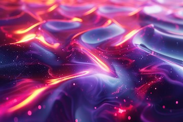 Wall Mural - Abstract Liquid Texture with Glowing Lights