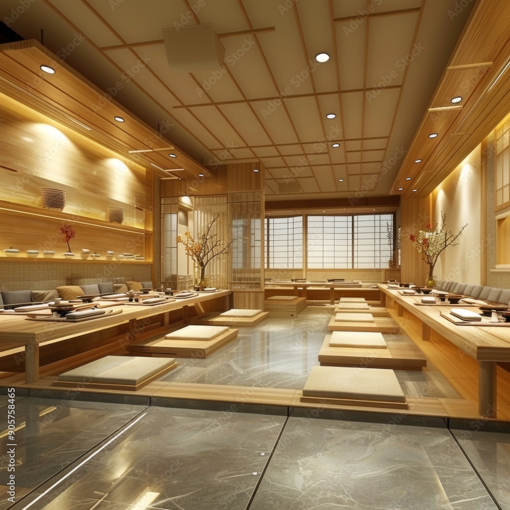 Elegant Japanese Restaurant Interior Design Reflecting Traditional ...