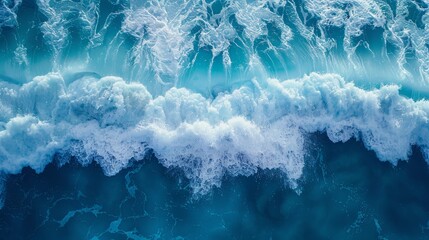 Wall Mural - blue ocean waves