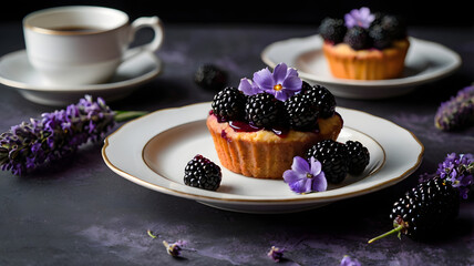 Wall Mural - Blackberry Lavender Cakes