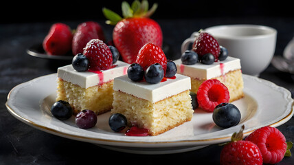 Wall Mural - cake with berries