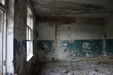 ruins inside a building after the war