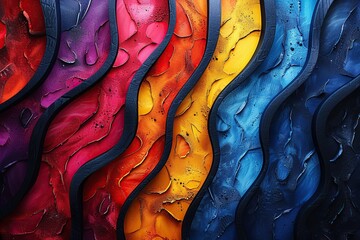 Wall Mural - Abstract Colorful Wavy Pattern